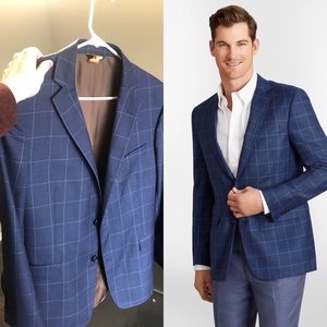 Brks. Bros. Regent Fit Hopsck Windowpane Spt. Coat